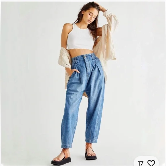 Free People Sawyer Super High Rise Jeans Size L - Picture 8 of 11